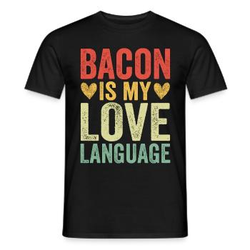 Bacon Is My Love Language - Men's T-Shirt - black - Front - AI Model Male 178 light (178cm)