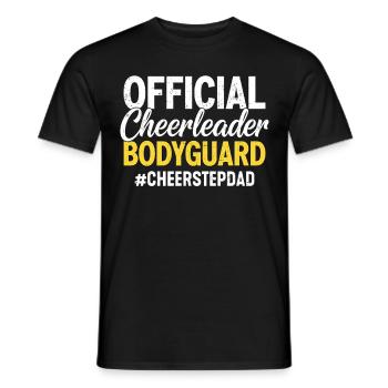 Official Cheerleader Bodyguard Cheer Stepdad - Men's T-Shirt - black - Front - AI Model Male 178 light (178cm)
