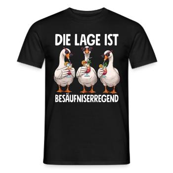 The location is drunken, geese - Men's T-Shirt - black - Front - AI Model Male 178 light (178cm)