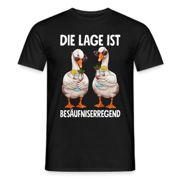 Die Lage Ist Besäufniserregend Gänse Gans - Männer T-Shirt - Schwarz - Vorne - AI Model Male 178 light (178cm)