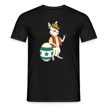 Lapin de fumer, oeuf de Pâques - T-shirt homme - noir - Devant - AI Model Male 178 light (178cm)