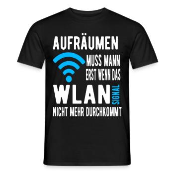 Wlan Signal Aufräumen - Männer T-Shirt - Schwarz - Vorne - AI Model Male 178 light (178cm)