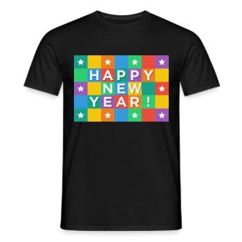 Réveillon du Nouvel An, Nouvel An, Jour de l'An, cadeau - T-shirt homme - noir - Devant - AI Model Male 178 light (178cm)