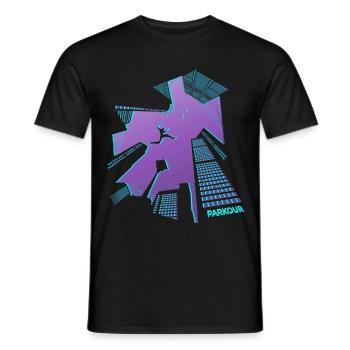 Parkour, acrobatie, freerunning, freestyle, sport - T-shirt homme - noir - Devant - AI Model Male 178 light (178cm)