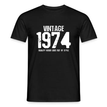 1974 - Men's T-Shirt - black - Front - AI Model Male 178 light (178cm)