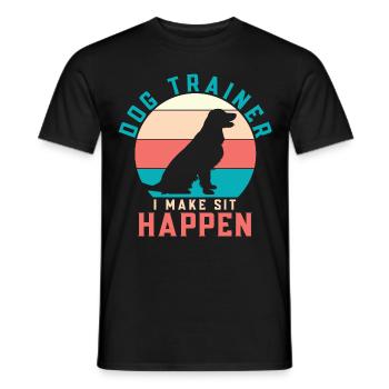 Hundeerziehungsdesign für Hundetrainer Cool Dog-Wa - Männer T-Shirt - Schwarz - Vorne - AI Model Male 178 light (178cm)