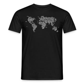 Carte du monde de l’aéroport - T-shirt homme - noir - Devant - AI Model Male 178 light (178cm)