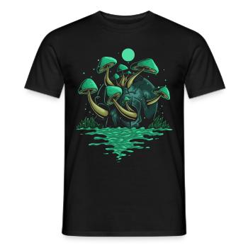 Magic Mushrooms Psychedelic Techno Rave Festival - T-shirt homme - noir - Devant - AI Model Male 178 light (178cm)