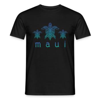 Hawaii Maui Turtle Tribal Hula Aloha Gift - Men's T-Shirt - black - Front - AI Model Male 178 light (178cm)