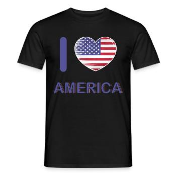 I love America USA flag, my home, my - Men's T-Shirt - black - Front - AI Model Male 178 light (178cm)
