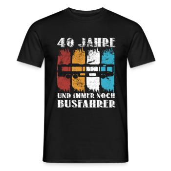 40 Geburtstag Busfahrer 40 Jahre Bus Beruf - Männer T-Shirt - Schwarz - Vorne - AI Model Male 178 light (178cm)