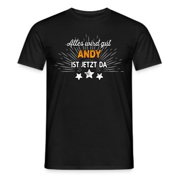 Andy Name Vorname Geburtstag - Männer T-Shirt - Schwarz - Vorne - AI Model Male 178 light (178cm)