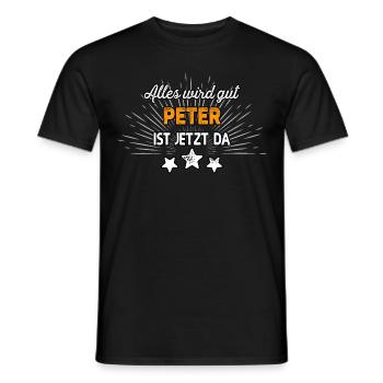 Peter Name Vorname Geburtstag - Männer T-Shirt - Schwarz - Vorne - AI Model Male 178 light (178cm)