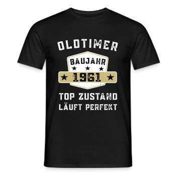 Lustiger Oldtimer 1961 Geburtstag Spruch - Männer T-Shirt - Schwarz - Vorne - AI Model Male 178 light (178cm)