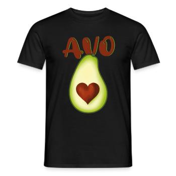 Avocado Partner Vegan For Outfit Men Women - Men's T-Shirt - black - Front - AI Model Male 178 light (178cm)