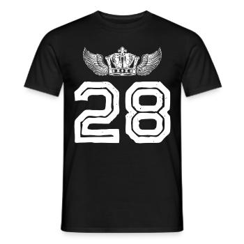 28 Zahl Krone - Männer T-Shirt - Schwarz - Vorne - AI Model Male 178 light (178cm)