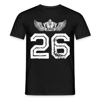 26 Number crown - Men's T-Shirt - black - Front - AI Model Male 178 light (178cm)