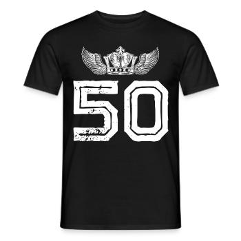 50 number crown - Men's T-Shirt - black - Front - AI Model Male 178 light (178cm)