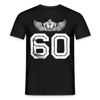 60 Number crown - Men's T-Shirt - black - Front - AI Model Male 178 light (178cm)