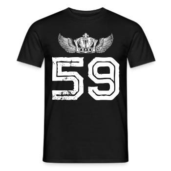 59 Number crown - Men's T-Shirt - black - Front - AI Model Male 178 light (178cm)