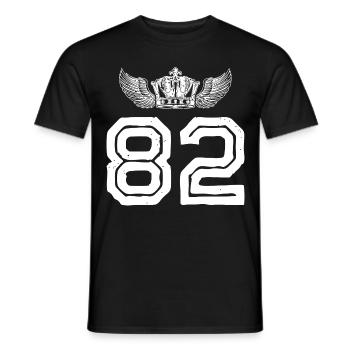 82 Number crown - Men's T-Shirt - black - Front - AI Model Male 178 light (178cm)