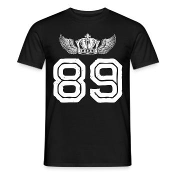 89 Number crown - Men's T-Shirt - black - Front - AI Model Male 178 light (178cm)