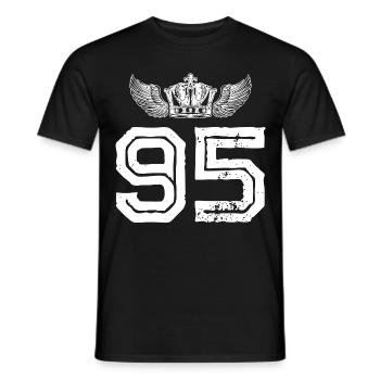 95 Number crown - Men's T-Shirt - black - Front - AI Model Male 178 light (178cm)