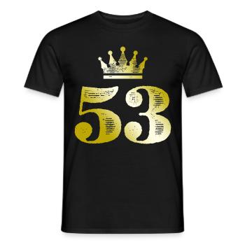 53 Zahl Krone Gold - Männer T-Shirt - Schwarz - Vorne - AI Model Male 178 light (178cm)