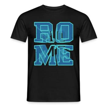Rom Rome Italien Stadt 3D Schrift Skyline Heimat - Männer T-Shirt - Schwarz - Vorne - AI Model Male 178 light (178cm)