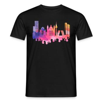 Madrid Espagne City Skyline Splash Vacances colorées - T-shirt homme - noir - Devant - AI Model Male 178 light (178cm)