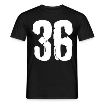 36 Number jersey - Men's T-Shirt - black - Front - AI Model Male 178 light (178cm)