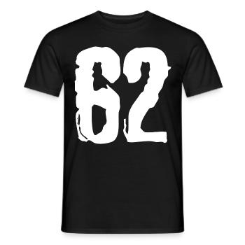 62 number jersey - Men's T-Shirt - black - Front - AI Model Male 178 light (178cm)