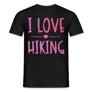 I love hiking - Men's T-Shirt - black - Front - AI Model Male 178 light (178cm)