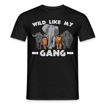 Courageux comme un lion gang animal animalier mode de vie - T-shirt homme - noir - Devant - AI Model Male 178 light (178cm)