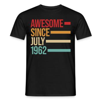 Geburstag Awesome Since July 1962 - Men's T-Shirt - black - Front - AI Model Male 178 light (178cm)