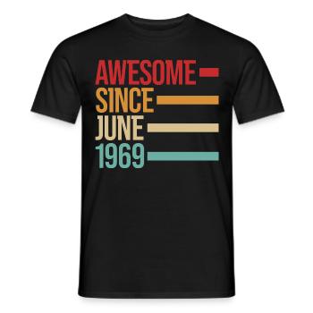 Geburstag Awesome Since June 1969 - Men's T-Shirt - black - Front - AI Model Male 178 light (178cm)