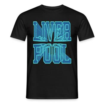 Liverpool Angleterre UK City Police 3D Skyline - T-shirt homme - noir - Devant - AI Model Male 178 light (178cm)