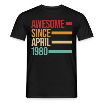 Anniversaire génial depuis avril 1980 - T-shirt homme - noir - Devant - AI Model Male 178 light (178cm)