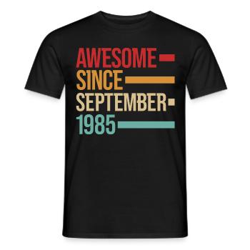 Birthday Awesome Since September 1985 - Men's T-Shirt - black - Front - AI Model Male 178 light (178cm)