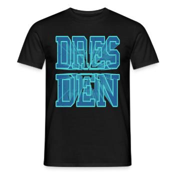 Dresden Deutschland Stadt 3D Schrift Skyline - Männer T-Shirt - Schwarz - Vorne - AI Model Male 178 light (178cm)