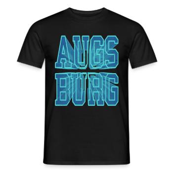 Augsburg Deutschland Stadt 3D Schrift Skyline - Männer T-Shirt - Schwarz - Vorne - AI Model Male 178 light (178cm)