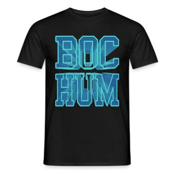 Bochum Deutschland Stadt 3D Schrift Skyline - Männer T-Shirt - Schwarz - Vorne - AI Model Male 178 light (178cm)