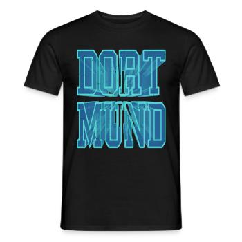 Dortmund Deutschland Stadt 3D Schrift Skyline - Männer T-Shirt - Schwarz - Vorne - AI Model Male 178 light (178cm)