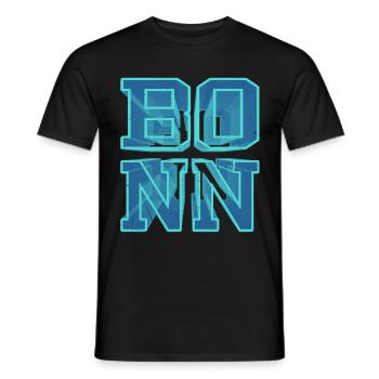 Bonn Deutschland Stadt 3D Schrift Skyline - Männer T-Shirt - Schwarz - Vorne - AI Model Male 178 light (178cm)