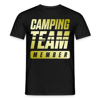 Camping Team - Männer T-Shirt - Schwarz - Vorne - AI Model Male 178 light (178cm)