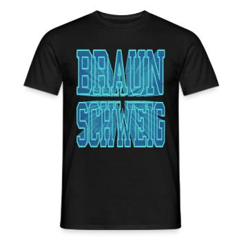 Braunschweig Deutschland Stadt 3D Schrift Skyline - Männer T-Shirt - Schwarz - Vorne - AI Model Male 178 light (178cm)