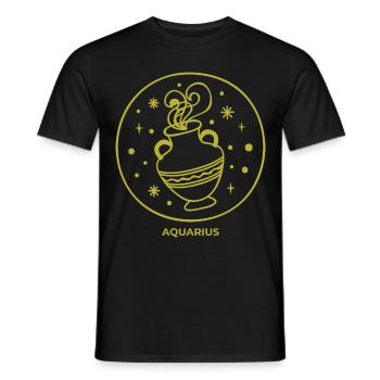 Sternzeichen Wassermann Astrologie Geschenk - Männer T-Shirt - Schwarz - Vorne - AI Model Male 178 light (178cm)