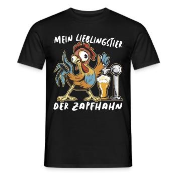 Mein Lieblingstier ist der Zapfhahn Biertrinker - Männer T-Shirt - Schwarz - Vorne - AI Model Male 178 light (178cm)
