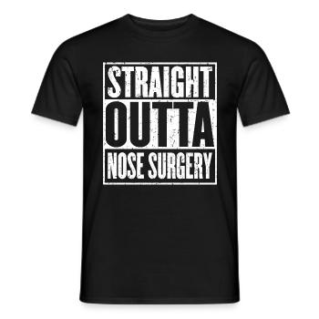 La chirurgie du nez directement sortie se rétablit - T-shirt homme - noir - Devant - AI Model Male 178 light (178cm)