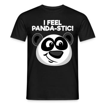 Drôle Panda Ours Panda Je me sens Panda-stic - T-shirt homme - noir - Devant - AI Model Male 178 light (178cm)